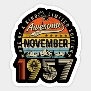 Awesome Since November 1957 Vintage 66th Birthday Sticker